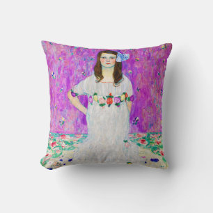 Young Girl, Gustav Klimt Throw Pillow