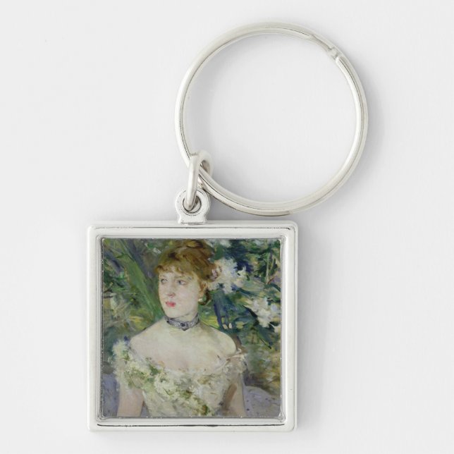 Young girl in a ball gown, 1879 keychain (Front)