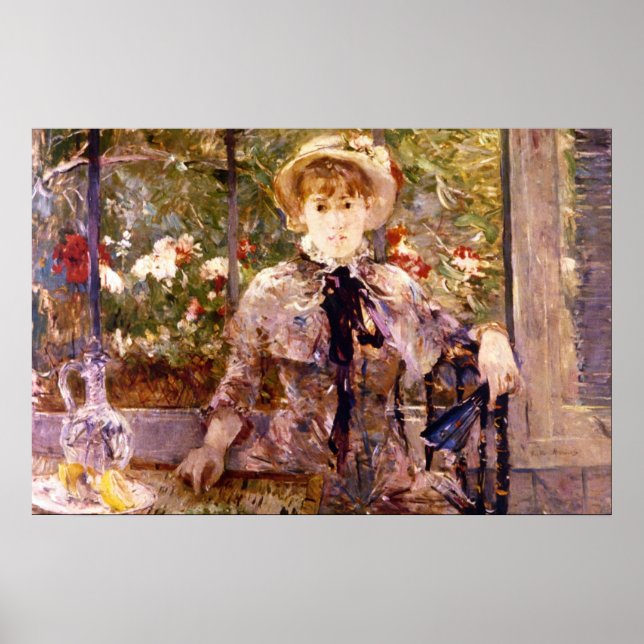 Young Girl in a Green House by Berthe Morisot Poster (Front)