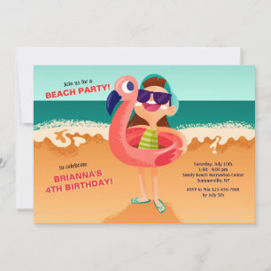 Young Girl on the Beach Invitation