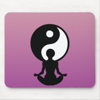 Young girl practicing yoga mouse pad