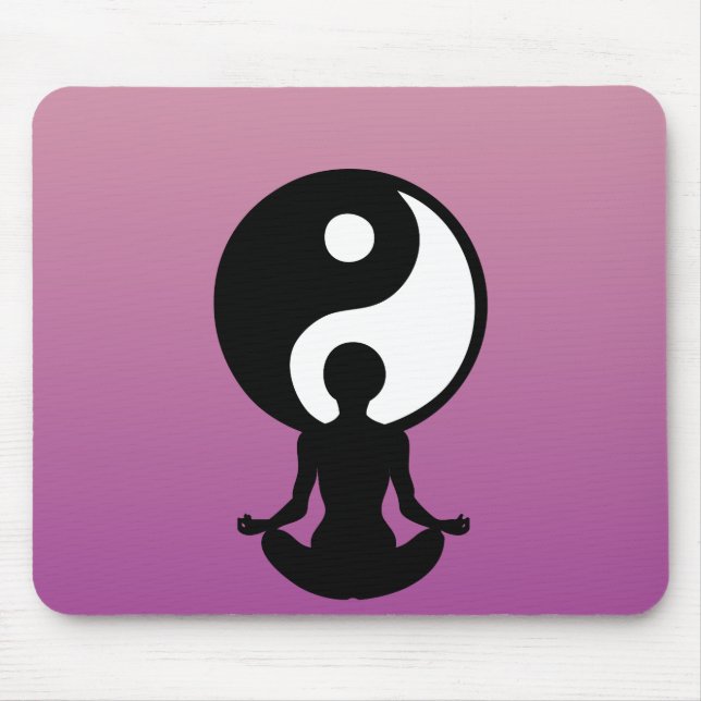 Young girl practicing yoga mouse pad (Front)