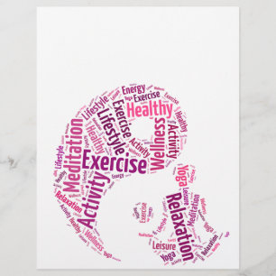 Young girl practicising yoga under Yin Yang symbol Flyer