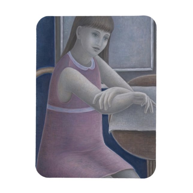 Young Girl Reading 2008 Magnet (Vertical)