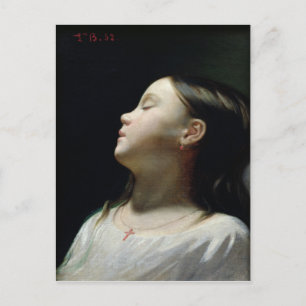 Young Girl Sleeping, 1852 Postcard