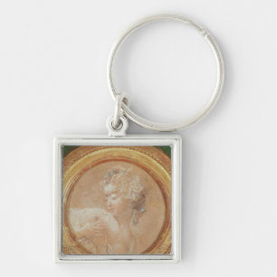 Young Girl Squeezing her Breast Keychain