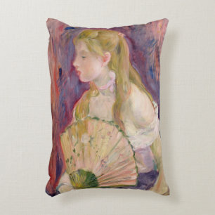 Young Girl with a Fan, 1893 Decorative Pillow