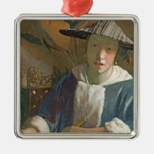 Young Girl with a Flute, c.1665-70 Metal Ornament