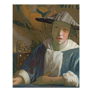 Young Girl with a Flute, c.1665-70 Poster