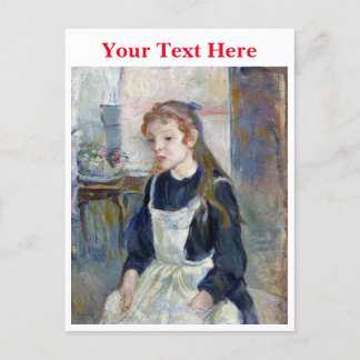 Young Girl with an Apron by Berthe Morisot Holiday Postcard