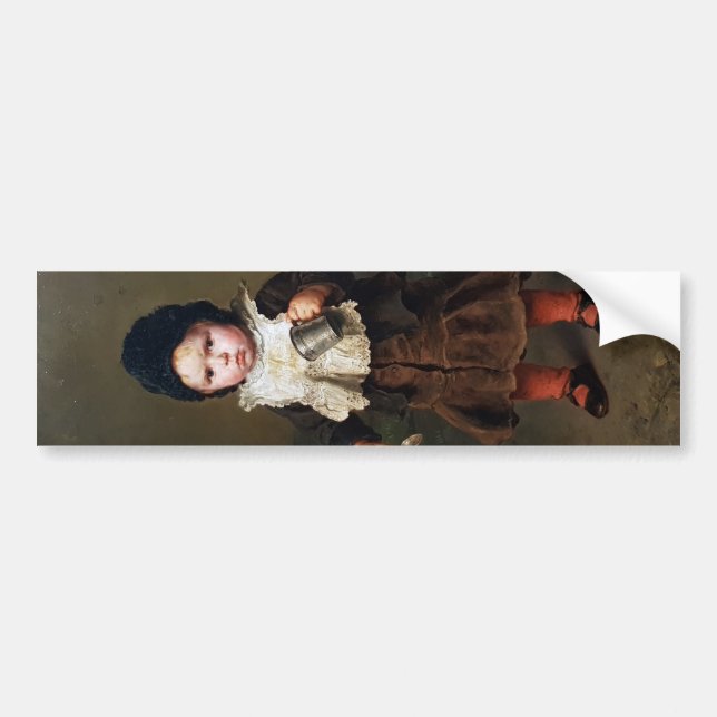 Young Girl with an Empty Cup (Ludwig Knaus) Bumper Sticker (Front)