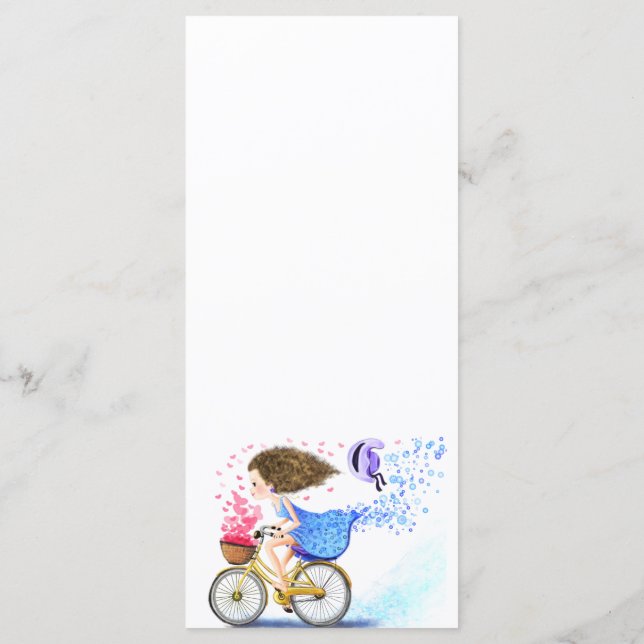 Young Girl with Bike Menu - Customizable (Back)