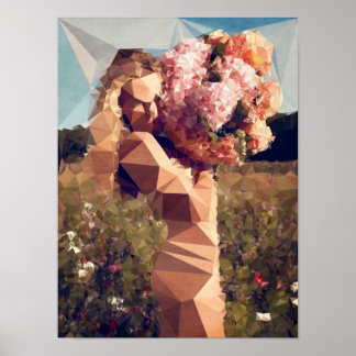 Young Girl with Bouquet - by Boris Draschoff Poster
