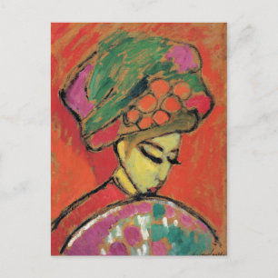 Young Girl with Flowered Hat Jawlensky Fine Art Postcard