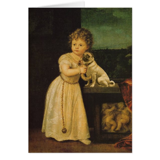Young Girl With Pug (Front)
