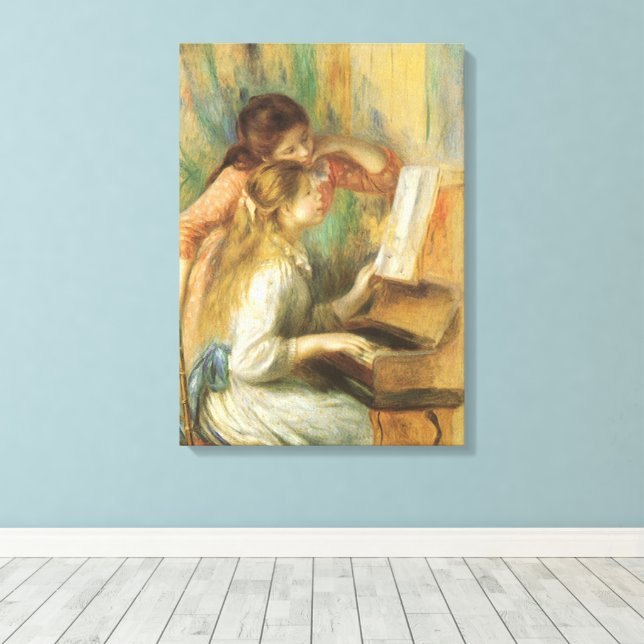 Young Girls at Piano by Pierre Renoir Canvas Print (Insitu(Wood Floor))