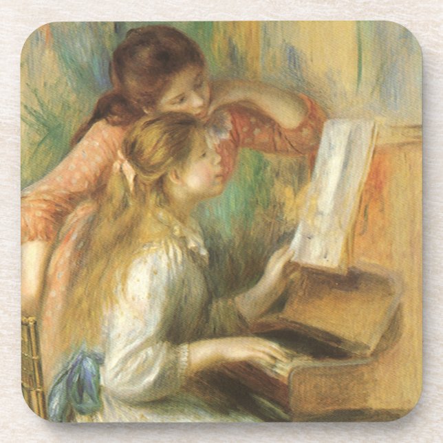 Young Girls at Piano by Pierre Renoir Coaster (Front)