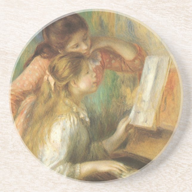 Young Girls at Piano by Pierre Renoir Coaster (Front)