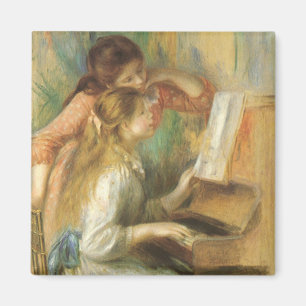 Young Girls at Piano by Pierre Renoir Magnet