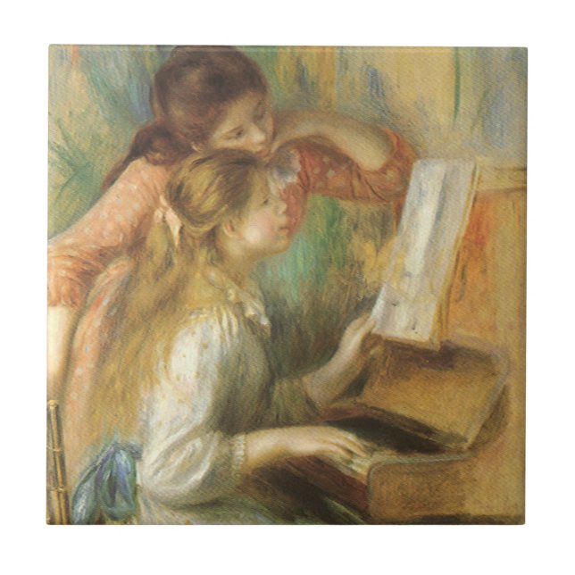 Young Girls at Piano by Pierre Renoir Tile (Front)