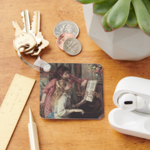 Young Girls at the Piano by Pierre Renoir Keychain