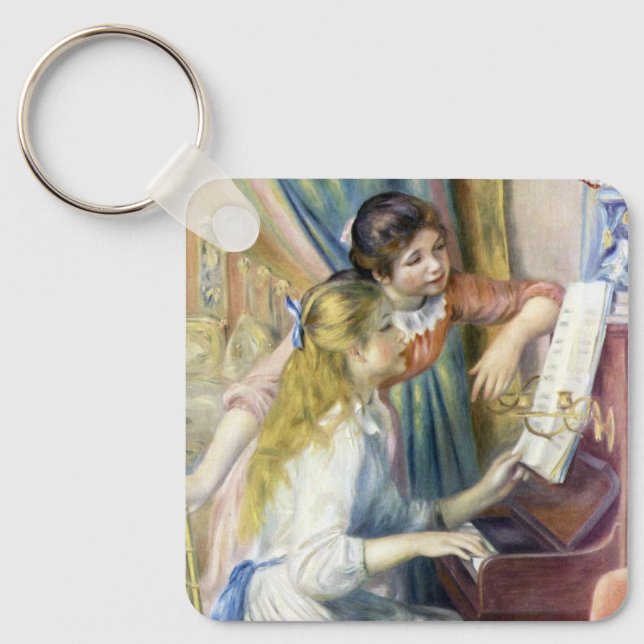 Young Girls at the Piano by Pierre Renoir Keychain (Front)