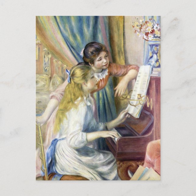 Young Girls at the Piano by Pierre Renoir Postcard (Front)