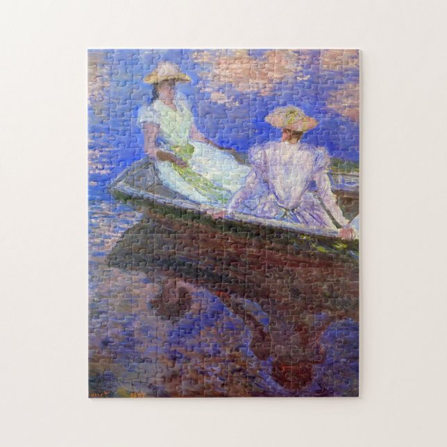 Young Girls in a Row Boat Monet Fine Art Jigsaw Puzzle (Vertical)