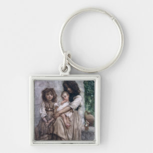 Young girls of Ischia Keychain