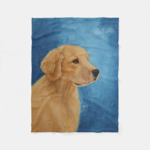 Young Golden Retriever Fleece Blanket