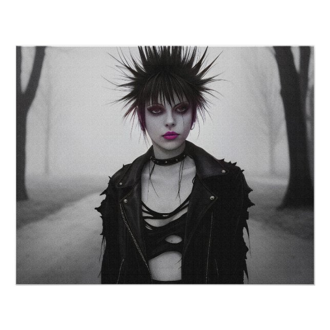 Young gothic punk girl poster (Front)