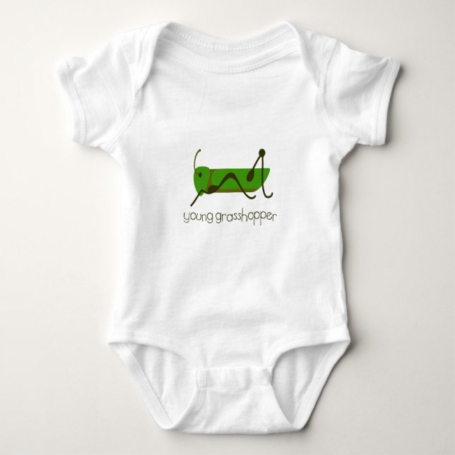 Young Grasshopper Baby Bodysuit (Front)