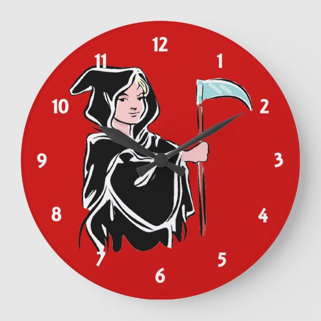 Young Grim Reaper Large Clock (Front)