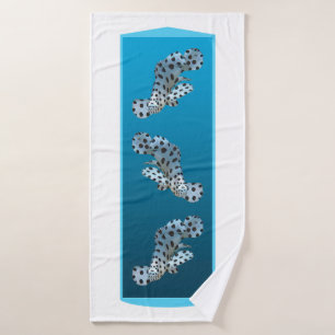 Young Grouper - Design gradient blue background    Bath Towel
