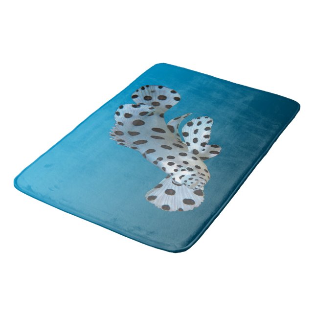 Young Grouper - Gradient blue background |  Bath Mat (Angled)