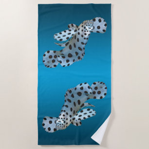 Young Grouper - Gradient blue background Beach Towel