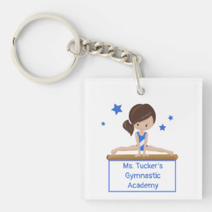Young Gymnast Academy School Class Custom Text   Keychain