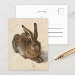 Young Hare | Albrecht Dürer Postcard<br><div class="desc">Young Hare (1502) | Albrecht Dürer’s Young Hare (1502) is a meticulously detailed watercolor painting showcasing a lifelike depiction of a hare. Renowned for its extraordinary realism, the artwork captures the texture of the hare’s fur, the delicate light in its eyes, and the subtle play of shadows. This masterpiece demonstrates...</div>