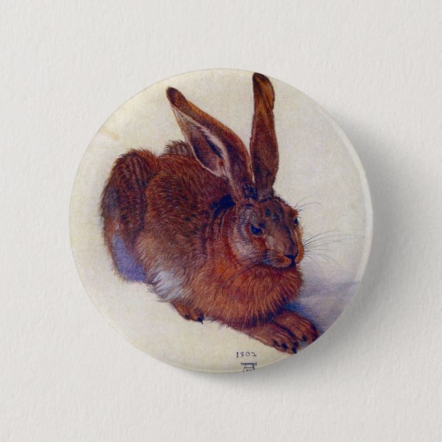Young Hare by Albrecht Durer, Renaissance Fine Art 2 Inch Round Button (Front)