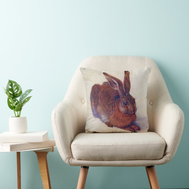 Young Hare by Albrecht Durer, Renaissance Fine Art Throw Pillow (Chair)