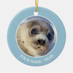 Young Harp Seal Ceramic Ornament