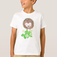 Young Hedgehog & Wild Strawberry Flowers  