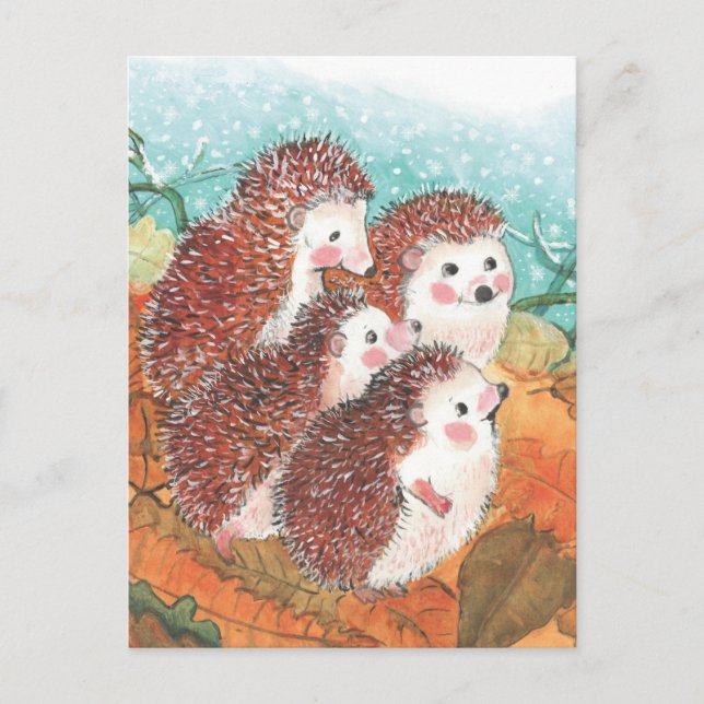 Young Hedgehogs Talking to Each Other  Postcard (Front)