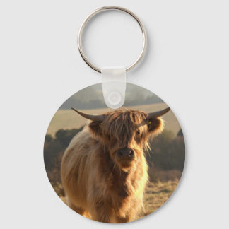 Young Highland Cow Keychain
