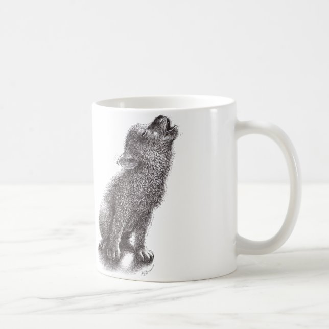 Young Howling Wolf Coffee Mug (Right)