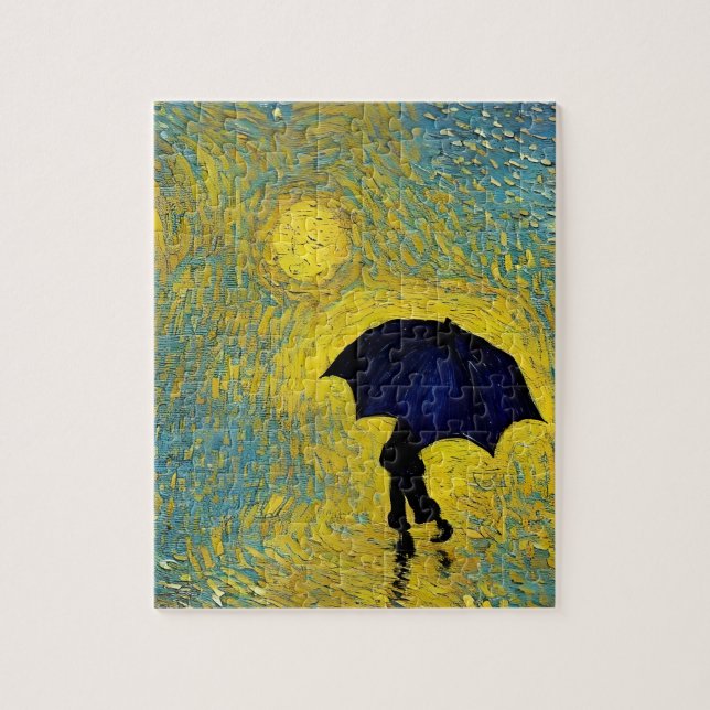 Young impressionist under umbrella on sunny day jigsaw puzzle (Vertical)