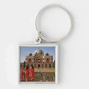 Young Indian ladies and Humayun's Tomb, Delhi, Keychain