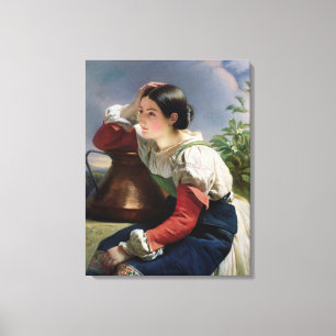 Young Italian at the Well, c.1833-34 Canvas Print