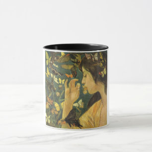 Young Japanese Woman With Beautiful Butterflies Mug