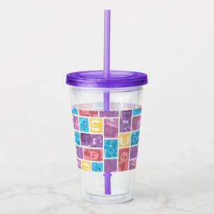 Young Jedi Adventures Color Block Pattern Acrylic Tumbler